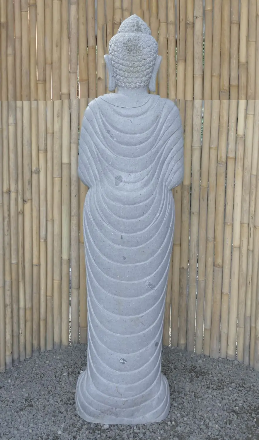  Product image 5 of the product “Standing Buddha made of Riverstone in Dharmachakra position - gesture of wheel of the teaching of Dharma. About 180cm height. ”